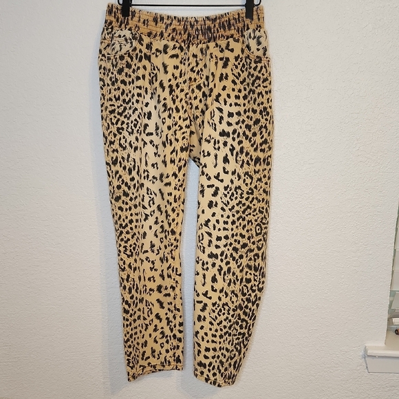 Turquoise Haven Pants - Turquoise Haven Leopard Print straight let Pants Size Small Style cv8810ch